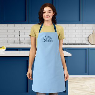 Personalized Editable Colors Elegant Script Mrs Apron