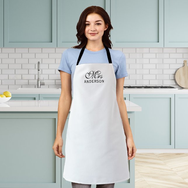 Personalized Editable Colors Elegant Script Mrs Apron (Creator Uploaded)