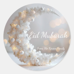 Personalized Eid Mubarak Muslim modern  Classic Round Sticker