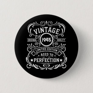 Personalized eighty vintage 80th birthday party 6 cm round badge