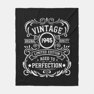 Personalized eighty vintage 80th birthday party fleece blanket