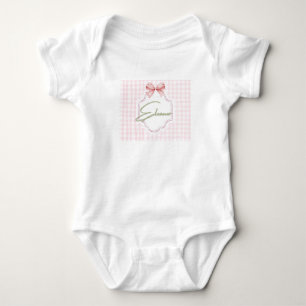 Personalized Eleanor Baby Girl Nursery Gingham  Bodysuit