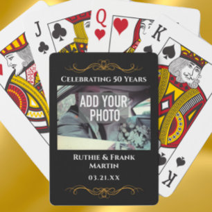 Personalized Elegant 50th Anniversary Photo Gift Playing Cards