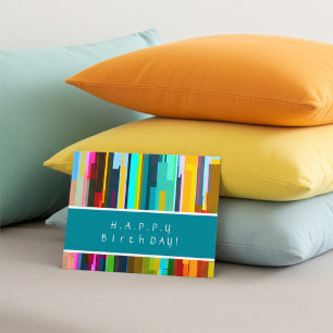 Personalized Elegant Abstract Art Birthday Card