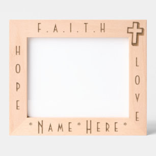 Personalized Elegant and Modern Cross Keepsake Etched Frames