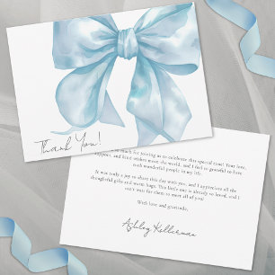 Personalized Elegant Blue Bow Thank You