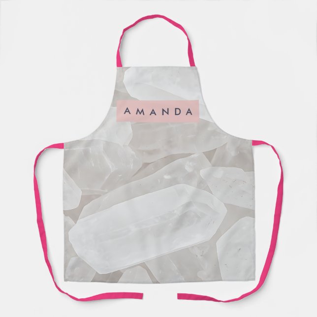 Personalized Elegant Clear Quartz Crystal Apron (Front)