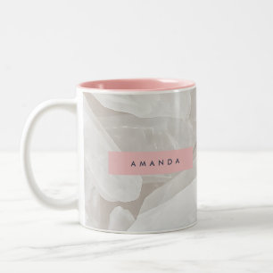 Personalized Elegant Clear Quartz Crystal Two-Tone Coffee Mug