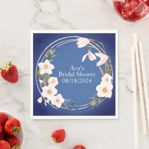 Personalized elegant cocktail party napkins shower