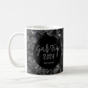 Personalized Elegant Girls Trip Faux Glitter Foil Coffee Mug