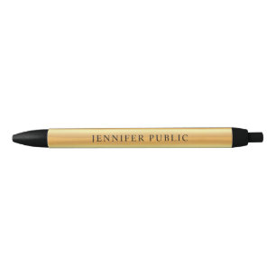 Personalized Elegant Gold Look Template Custom Blue Ink Pen
