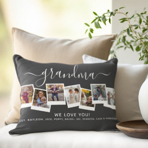 Personalized Elegant Grandma Photo Collage Lumbar Cushion
