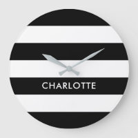 Personalized Elegant Luxury Black and white stripe