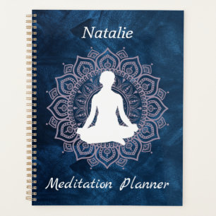 Personalized Elegant mandala blue meditation zen   Planner