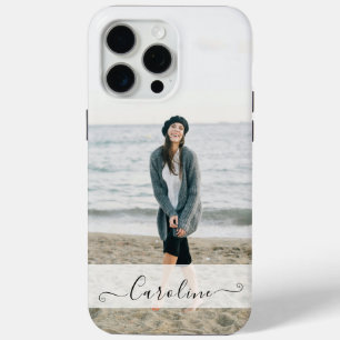 Personalized Elegant Modern Photo and Name iPhone 15 Pro Max Case