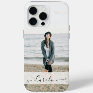 Personalized Elegant Modern Photo and Name iPhone 15 Pro Max Case