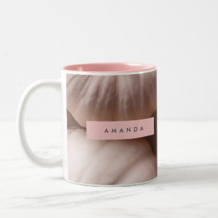 Personalized Elegant Pastel Pumpkin with Gold Stem Two-Tone Coffee Mug