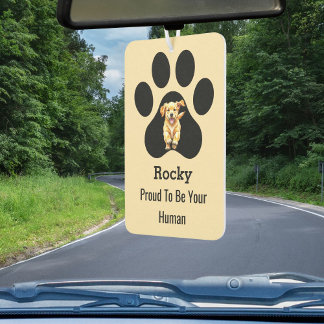 Personalized Elegant Pet Name Paw Proud Dog Owner Car Air Freshener