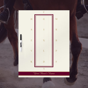 Personalized Elegant Red and Gold Dressage Arena Dry Erase Board