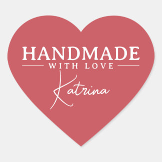 Personalized Elegant Red Heart Sticker