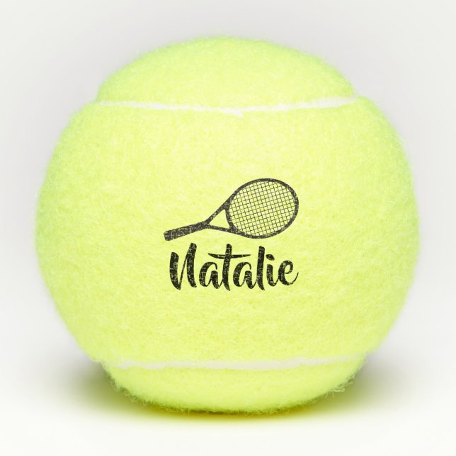 Personalized Elegant Script Name  Tennis Balls (Front)