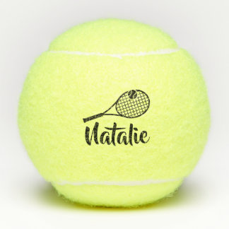 Personalized Elegant Script Name  Tennis Balls