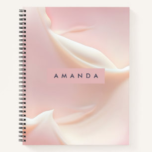 Personalized Elegant Soft Blush Satin Abstract Notebook