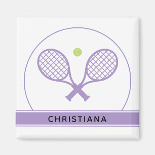 Personalized Elegant Tennis Racket and Ball Cute Magnet
