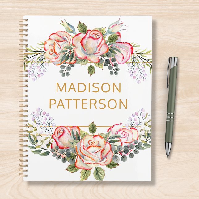 Personalized Elegant Watercolor Floral Girly Chic Planner (Creator Uploaded)