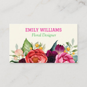 Personalized Elegant Wildflower Floral Business Card