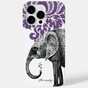 Personalized Elephant Damask Case-Mate iPhone 14 Pro Max Case
