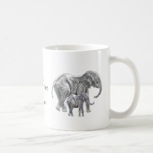 Personalized elephant mother's day coffee mug