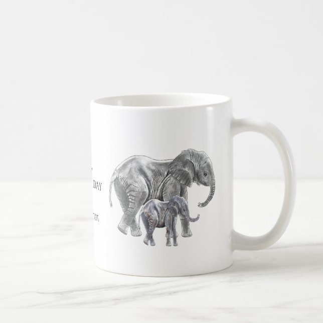 Personalized elephant mother's day coffee mug (Right)