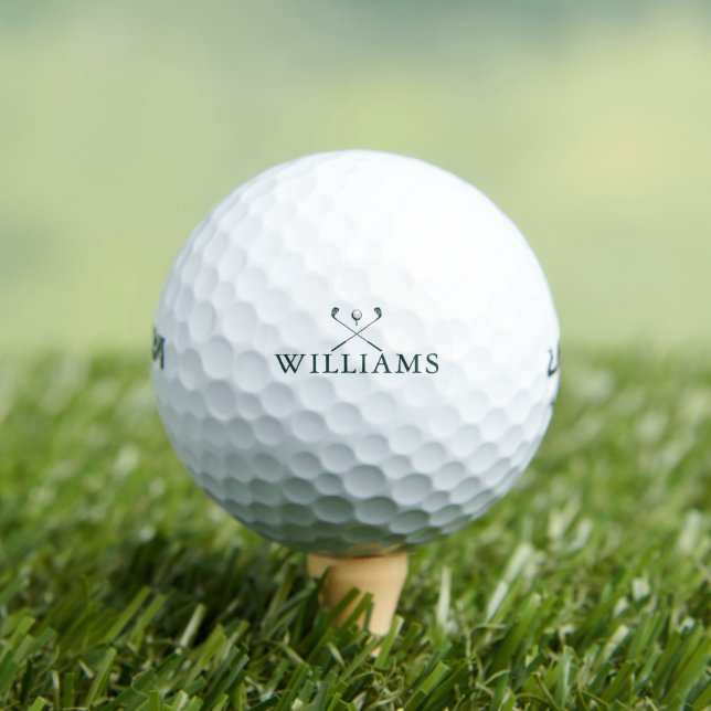 Personalized Emerald Green Name Golf Clubs Balls (Insitu Tee)