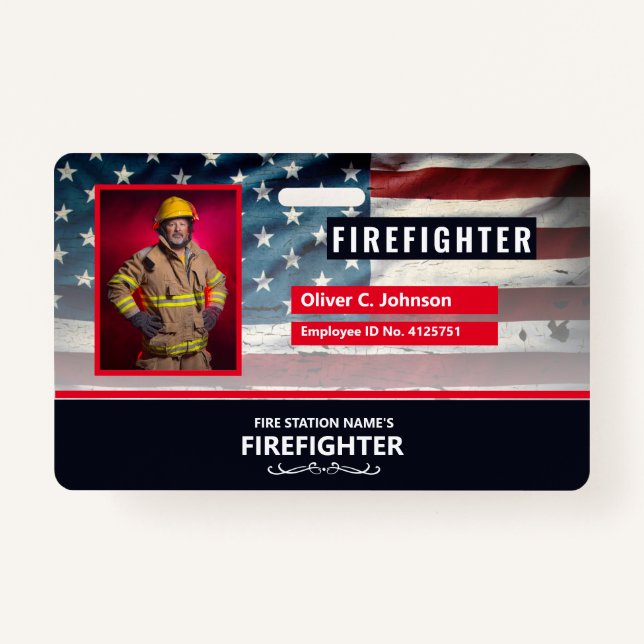 Personalized Employee ID Card - Photo, Barcode, ID Badge (Front)