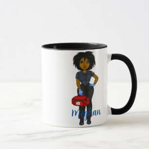 Personalized EMT Fuel Chic Black Woman Coffee Mug