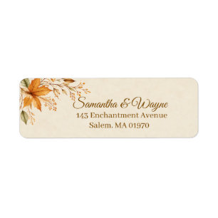 Personalized Enchanted Autumn Wedding  Return Address Label