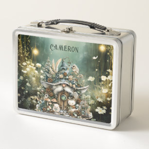 Personalized Enchanted Forest Gnome Metal Lunch Box