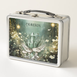 Personalized Enchanted Forest Magic Crystals Metal Lunch Box