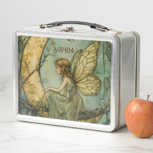 Personalized Enchanted Forest Moon Fairy Metal Lunch Box