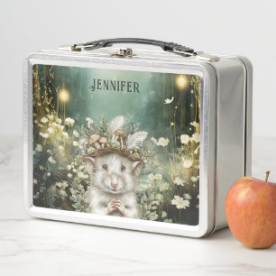 Personalized Enchanted Forest Mouse Metal Lunch Box