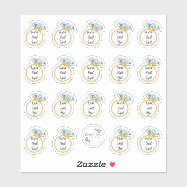 PERSONALIZED ENGAGEMENT STICKERS (Sheet)