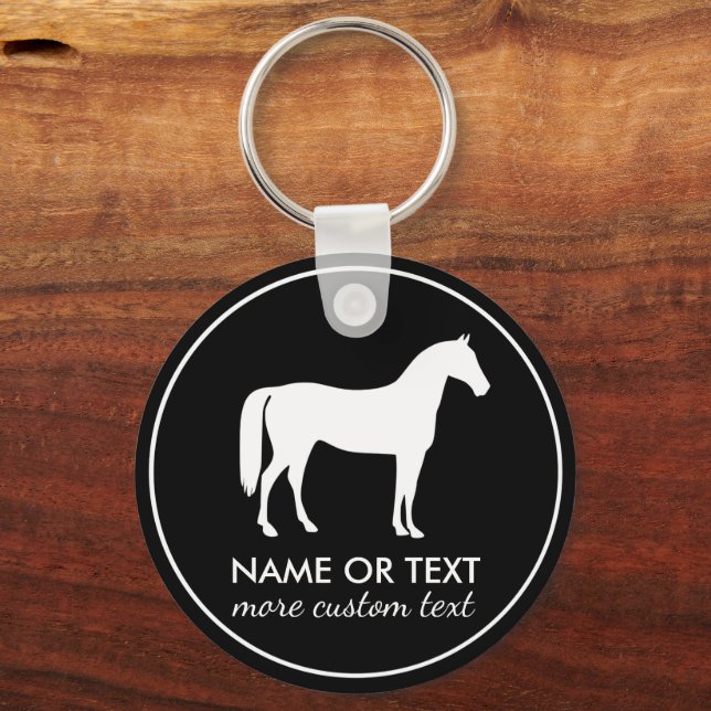 Personalized Equestrian Horseback Riding Name Key Ring (Front)