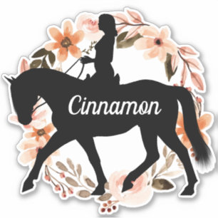 Personalized Equestrian Name Horse silhouette  Sti