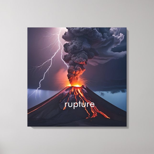 Personalized Erupting Canvas with Lightning Storm Print (Front)