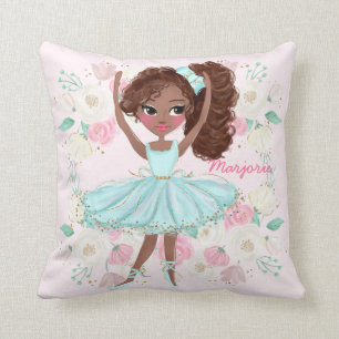 Personalized Ethnic Ballerina Pink Floral Cushion