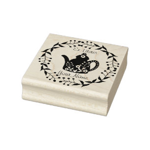 Personalized Ex Libris teapot Rubber Stamp