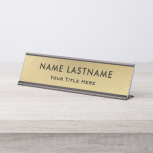 Personalized Executive Office Custom Gold Desk Name Plate
