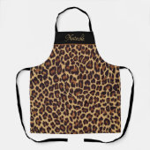 Personalized Exotic Faux Leopard Fur Print Apron (Front)