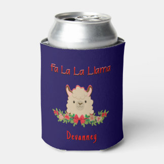 Personalized Fa La La Llama Christmas Can Cooler